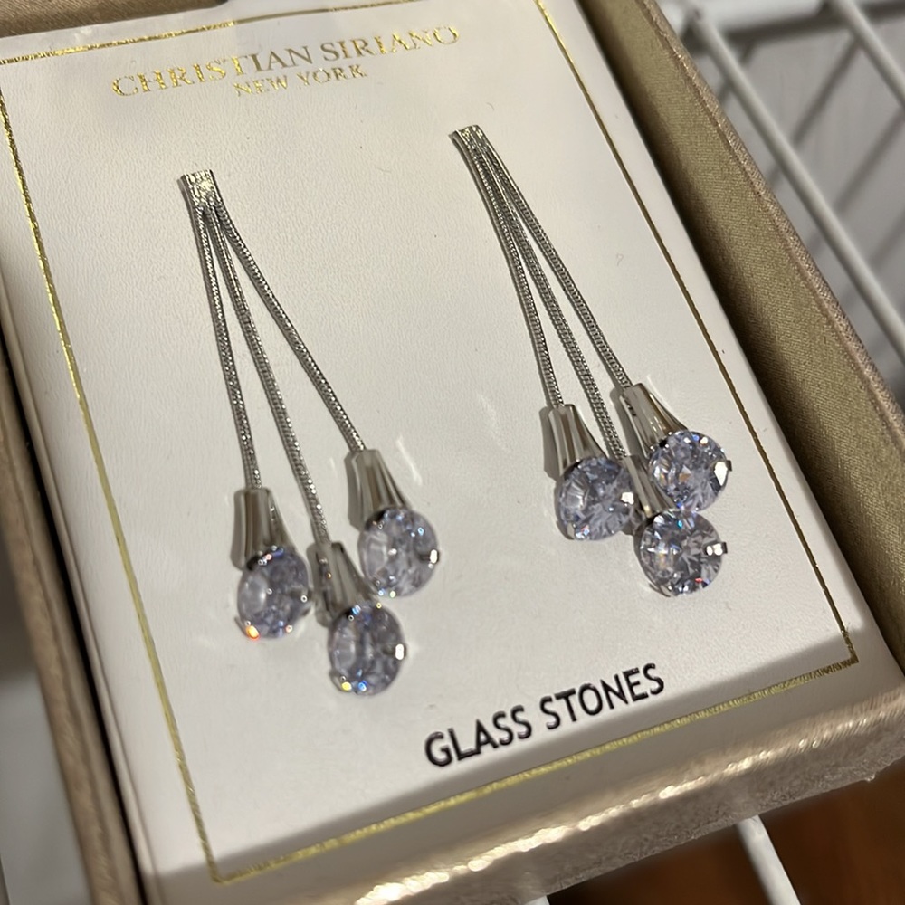 Sparkling Glass Earrings Christian Siriano - Picture 2 of 4